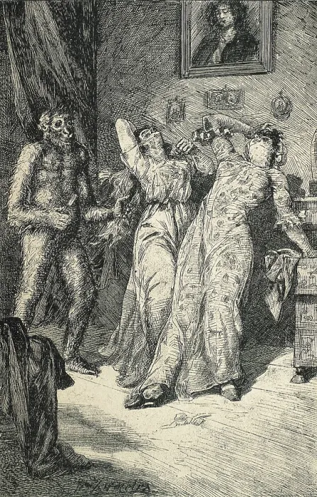 Framed Print : POE, Edgar Allan (1809-1849). 'Historias Extraordinarias' (Extraordinary Tales). Illustration by Xumetra (Barcelpna, 1887). Etching. SPAIN. Barcelona
