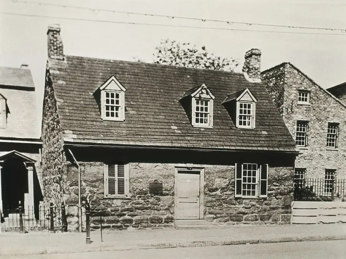 Framed Print : POE, Edgar Allan (1809-1849). Old Stone House (1737), the oldest house in Richmond, nowadays a museum dedicated to Poe. AISA / Everett Collection**US SALES ONLY**