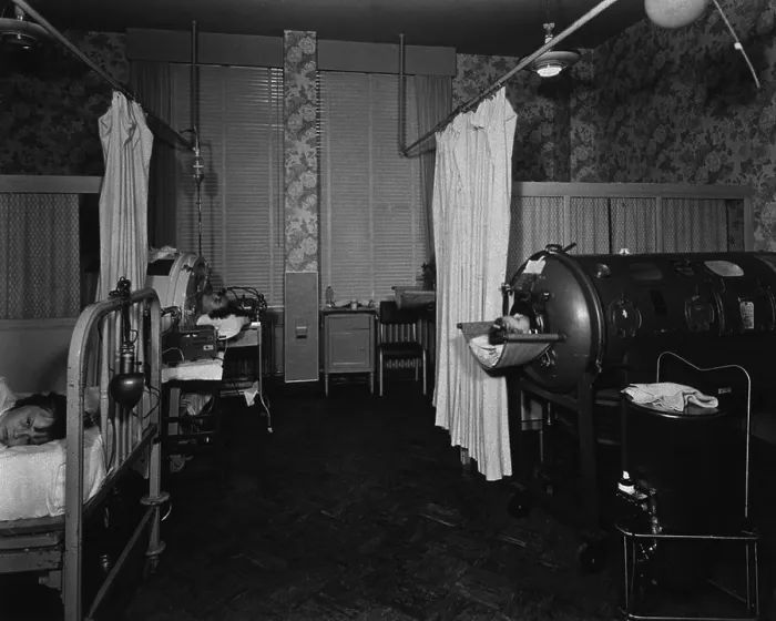 Framed Print : Polio patients in a hospital ward with two occupied iron lungs. Salt Lake City, 1949 Framed Print : Polio patients in a hospital ward with two occupied iron lungs. Salt Lake City, 1949