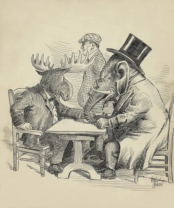 Framed Print : Political cartoon about the 1912 Presidential election by Barclay McKee