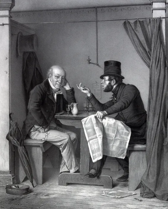 Framed Print : Politics in an oyster-house, 1851