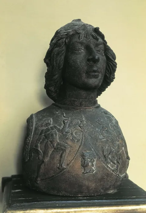 Framed Print : POLLAIOLO, Antonio Benci, called Antonio del (1431-1498). Young Warrior. 2nd half 15th c. Renaissance art. Quattrocento. Sculpture on bronze. ITALY. Florence