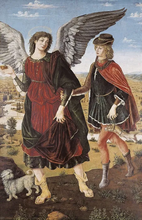Framed Print : POLLAIOLO, Antonio Benci, called Antonio del (1431-1498). Tobias and the Angel. 1460. Renaissance art. Quattrocento. Oil on wood. ITALY. Turin. Galleria Sabauda (Sabauda Gallery)