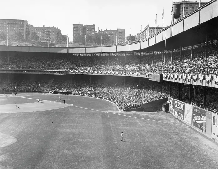 Framed Print : Polo Grounds, during the first game of the 1933 World Series between the New York Giants and the Washington Senators. New York, October 3, 1933
