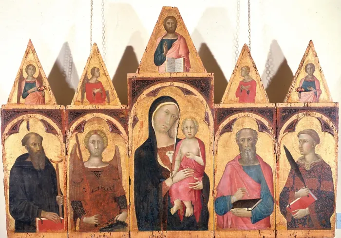 Framed Print : Polyptych, by Ceccarelli Naddo, 14th Century, panel, - Italy, Tuscany, Siena, National Art Gallery. (522991) Everett CollectionMondadori Portfolio**US SALES ONLY**
