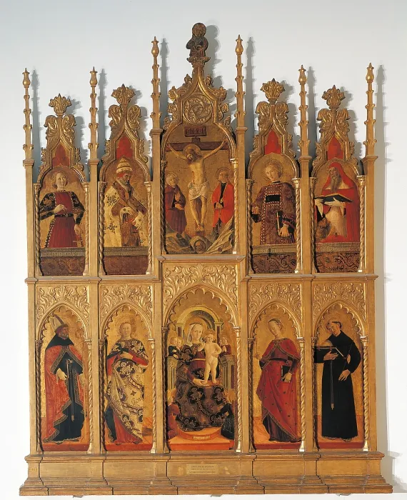 Framed Print : Polyptych of Gualdo Tadino, by Girolamo di Giovanni, 1462 about, 15th Century, tempera on panel, - Italy, Lombardy, Milan, Brera Art Gallery. All