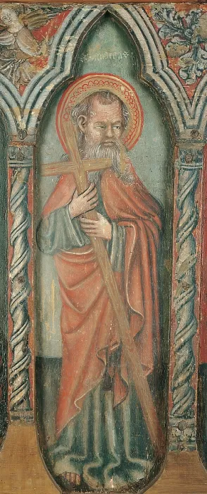 Framed Print : Polyptych of Madonna and Child with Saints, by Maestro di Col di Cugnan, 1410 - 1420 about, 15th Century, wood panel, - Italy, Veneto, Belluno, Col di Cugnan, Parish Church