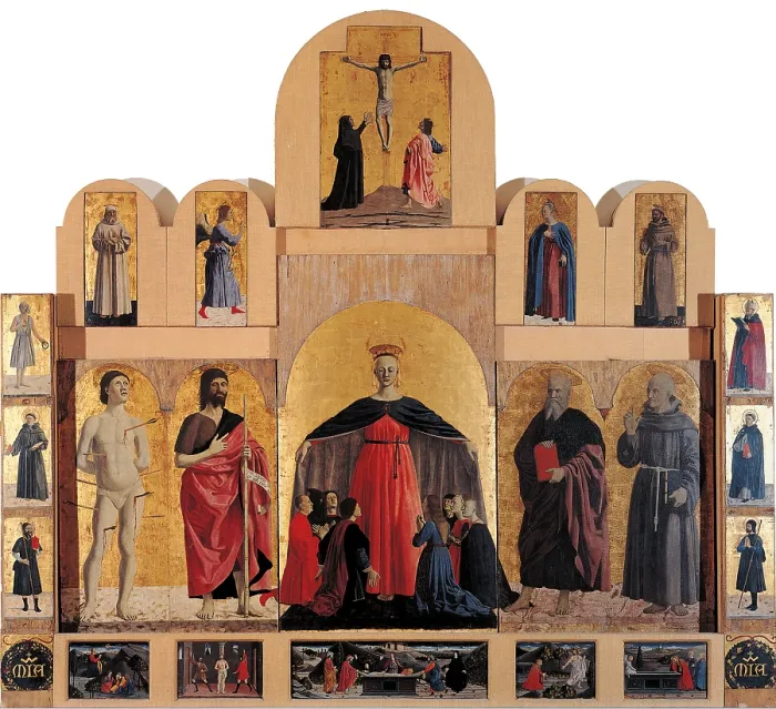 Framed Print : Polyptych of the Misericordia (or Virginn of the Mercy), by Pietro di Benedetto dei Franceschi known as Piero della Francesca, 1454 about, 15th Century, tempera and oil on canvas