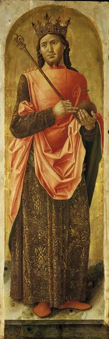 Framed Print : Polyptych with St Ambrose blessing, some devotees among the Sts Louis, Peter, Paul and Sebastian, by Vivarini Bartolomeo, 15th Century, 1477, panel gold ground Framed Print : Polyptych with St Ambrose blessing, some devotees among the Sts Louis, Peter, Paul and Sebastian, by Vivarini Bartolomeo, 15th Century, 1477, panel gold ground