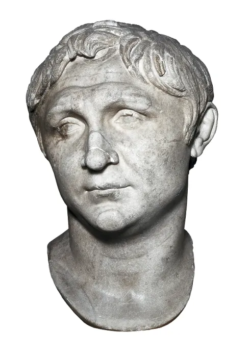 Framed Print : POMPEY The Great (106-48 BC). Roman general, consul and statesman. Copy from the Claudian period. Bust of Pompey. 1st c. Roman art. Sculpture on marble. ITALY. Venice