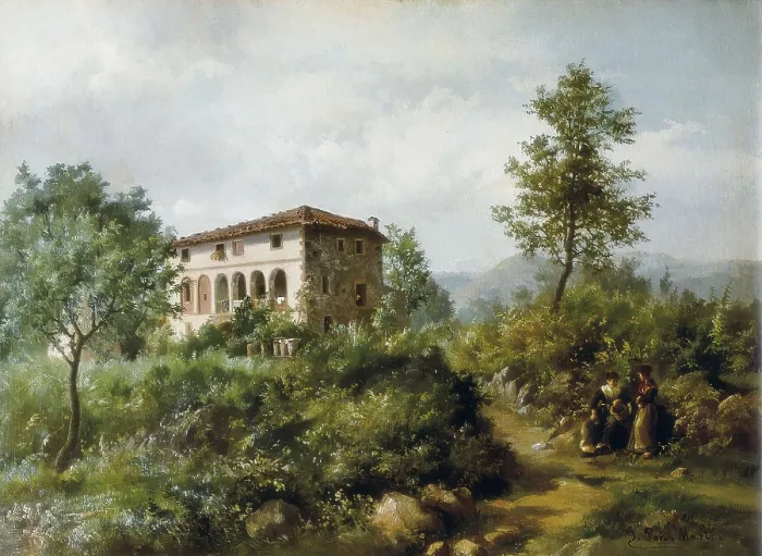 Framed Print : PONS I MARTI, Jaume (1855-1931). Font Moixina. end 19th-beg. 20th c. Oil on canvas. SPAIN. Olot. Garrotxa Regional Museum. AISA / Everett Collection**US SALES ONLY**