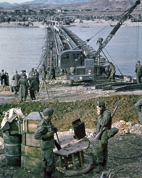 Framed Print : Pontoon bridge over the Han River seven miles south of Chunju, Korea. It was built in seven weeks from May 12-July 1, 1951. Korean War, 1950-53. (BSLOC_2014_11_129) Framed Print : Pontoon bridge over the Han River seven miles south of Chunju, Korea. It was built in seven weeks from May 12-July 1, 1951. Korean War, 1950-53. (BSLOC_2014_11_129)