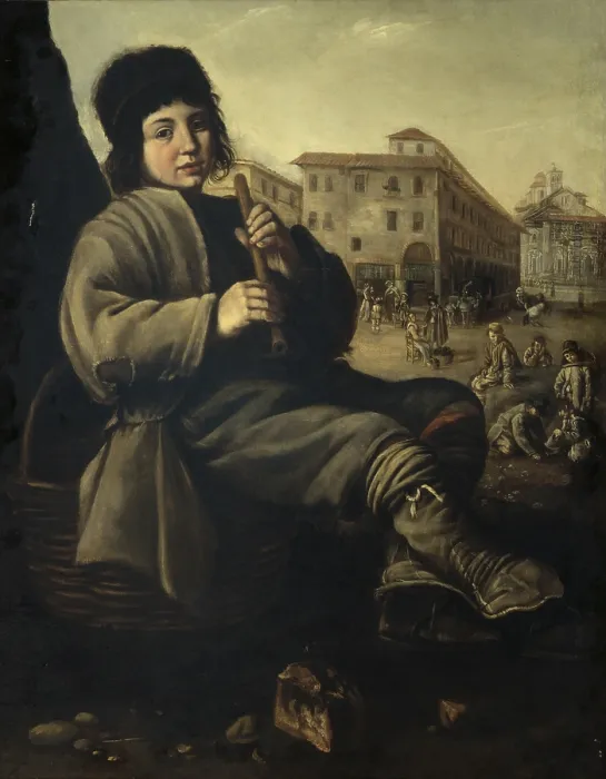 Framed Print : Poor Boy Sitting, after Giacomo Ceruti also known as Pitocchetto, 18th Century, oil on canvas - Italy, Lombardy, Milan, Castello Sforzesco, Civic Collections of Ancient Art