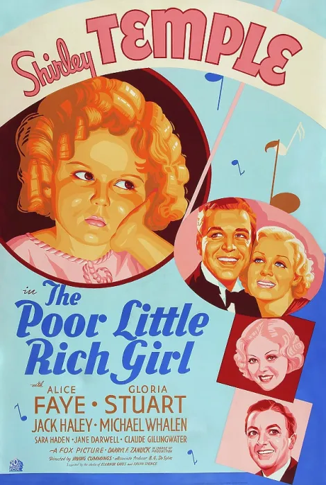 Framed Print : POOR LITTLE RICH GIRL, US poster art, from top left: Shirley Temple, Michael Whalen, Gloria Stuart, Alice Faye, Jack Haley, 1936. TM and Copyright 20th Century Fox Film Corp