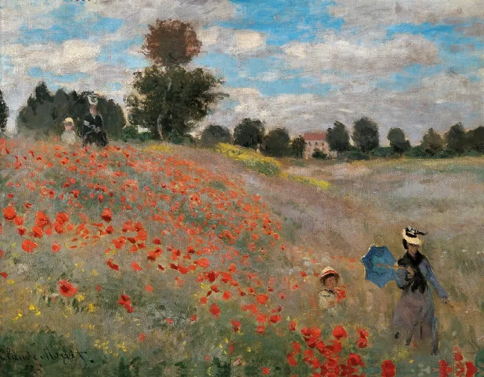 Framed Print : The Poppy Field, by Claude Monet, 1873, 19th Century, oil on canvas, 50 x 65 cm - France, Paris, Muse d'Orsay. Detail