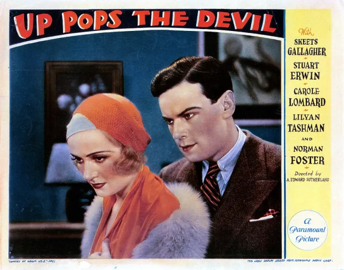Framed Print : UP POPS THE DEVIL, from left, Carole Lombard, Norman Foster, 1931