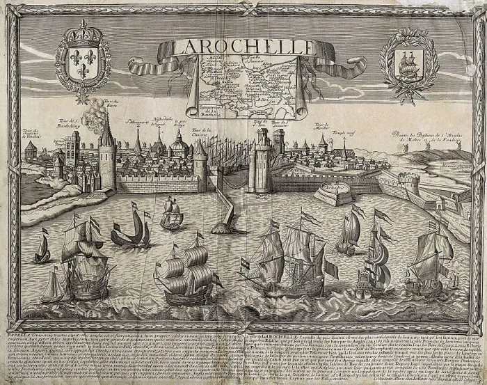 Framed Print : Port of La Rochelle in 17th c. Engraving. AISA / Everett Collection**US SALES ONLY**