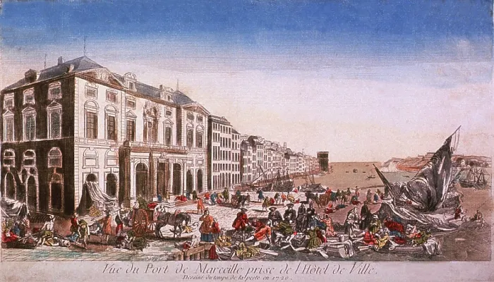 Framed Print : Port of Marseille during the last European bubonic plague in 1720 which killed 100, 000 in city and its surroundings Framed Print : Port of Marseille during the last European bubonic plague in 1720 which killed 100, 000 in city and its surroundings