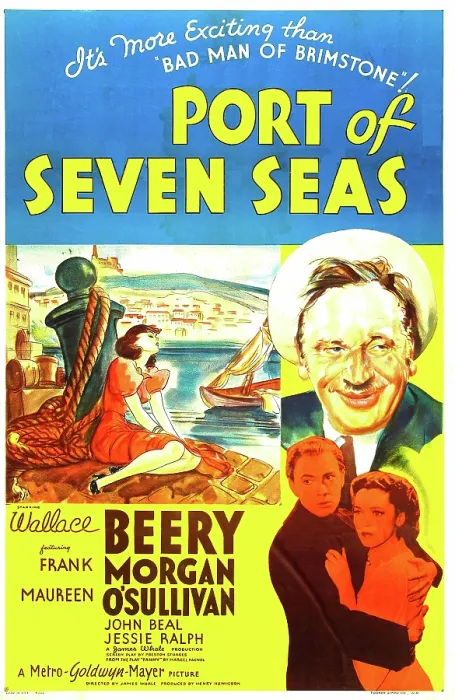 Framed Print : PORT OF SEVEN SEAS, US poster art, right column, clockwise from top: Wallace Beery, Maureen O'Sullivan, John Beal, 1938 Framed Print : PORT OF SEVEN SEAS, US poster art, right column, clockwise from top: Wallace Beery, Maureen O'Sullivan, John Beal, 1938
