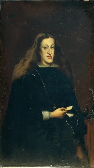 Framed Print : Portait of Carlo II, by Unknown Spanish artist, after Juan Carreo de Miranda, ca
