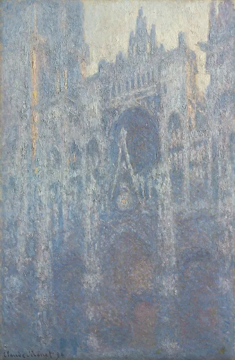 Framed Print : Portal of Rouen Cathedral in Morning Light, by Claude Monet, 1894, French impressionist painting, oil on canvas