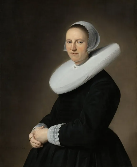 Framed Print : Portrait of Adriana Croes, by Johannes Verspronck, 1644, Dutch painting, oil on canvas (BSLOC_2016_3_74)