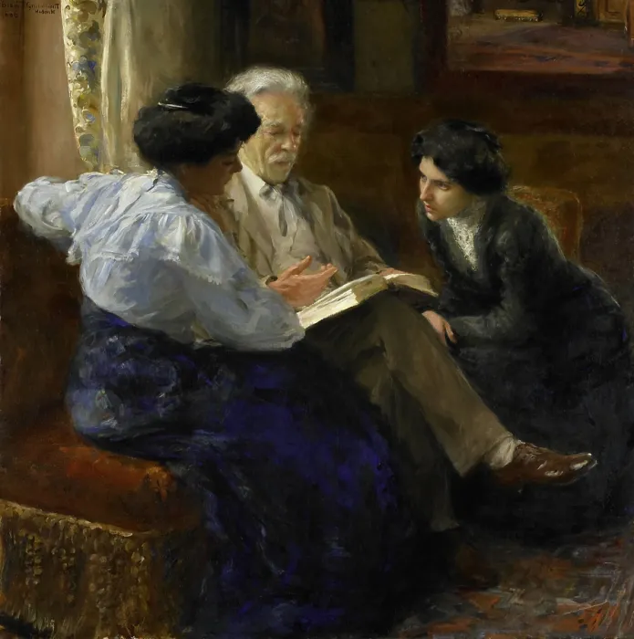 Framed Print : Portrait of Alphons Marie Antoine Joseph Grandmont, by Bramine Hubrecht, 1900-09, Dutch painting, oil on canvas
