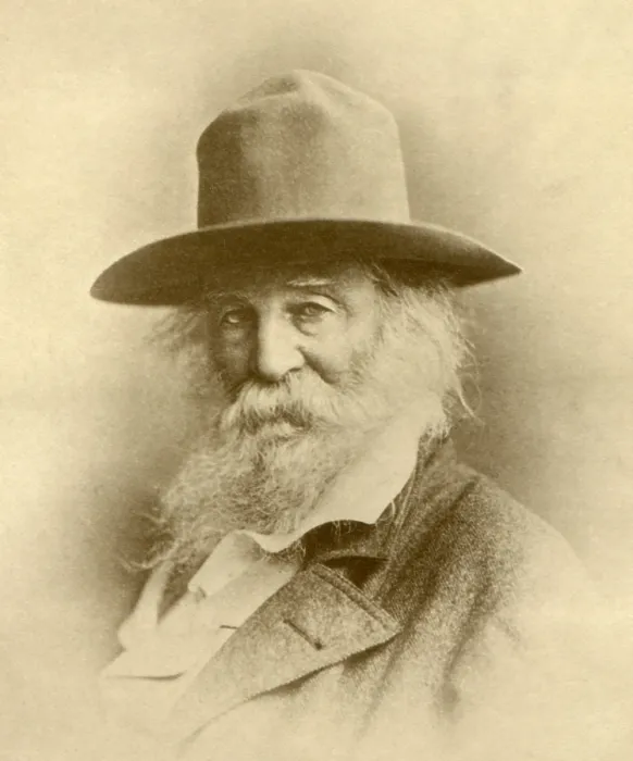 Framed Print : Portrait of American poet, Walt Whitman, wearing a broad brimmed hat, c. 1881. Photograph by Gutekunst (BSLOC_2018_4_51)