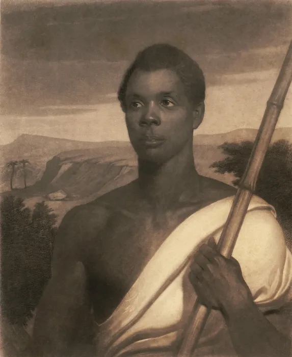 Framed Print : Portrait of Amistad slave ship kidnap victim, Sengbe Pieh, (Joseph Cinqu), 1840. Engraving from painting by Nathaniel Jocelyn