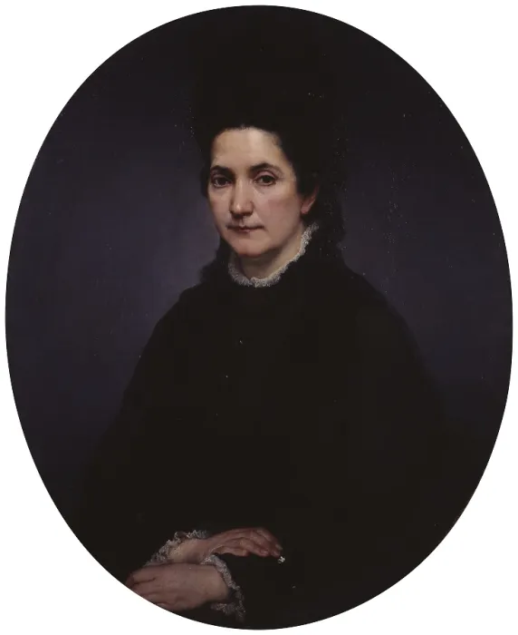 Framed Print : Portrait of Angiolina Rossi-Hayez, by Francesco Hayez, 1875, 19th Century, oil on canvas, 85 x 69 cm - Italy, Lombardy, Milan, Brera Collection. Whole artwork view