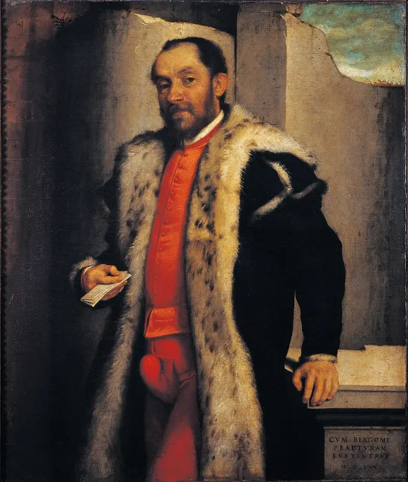 Framed Print : Portrait of Antonio Navagero, by Giovan Battista Moroni, 1565, 16th Century, oil on canvas, cm 115 x 90 - Italy, Lombardy, Milan, Brera Art Gallery. All