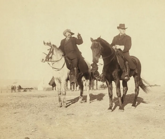 Framed Print : Portrait of Buffalo Bill and General Miles, viewing the Hostile Indian Camp in Jan. 1891 Framed Print : Portrait of Buffalo Bill and General Miles, viewing the Hostile Indian Camp in Jan. 1891