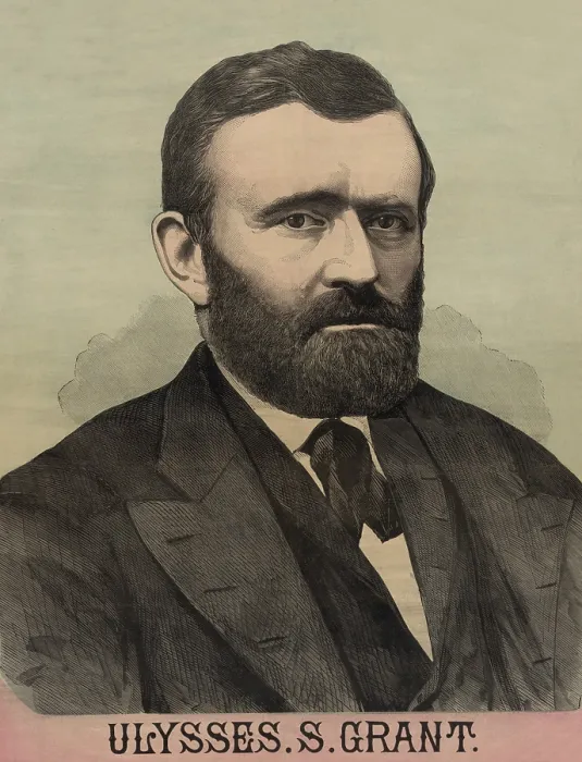 Framed Print : Portrait from a campaign banner for the 1872 Republican presidential campaign when President Grant was running for a second term (BSLOC_2018_10_80)