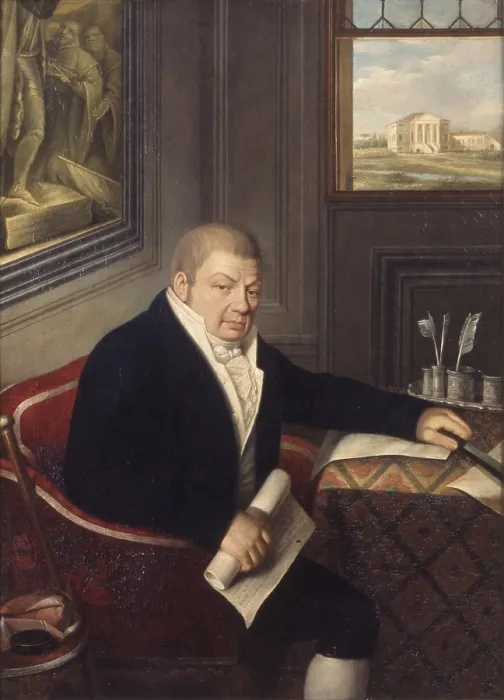 Framed Print : Portrait of the count Giambattista Orazio Porto, by Girolamo Prepiani, 1816, 19th Century, canvas - Italy, Veneto, Vicenza, Civic Museum, Chiericati Palace, collection