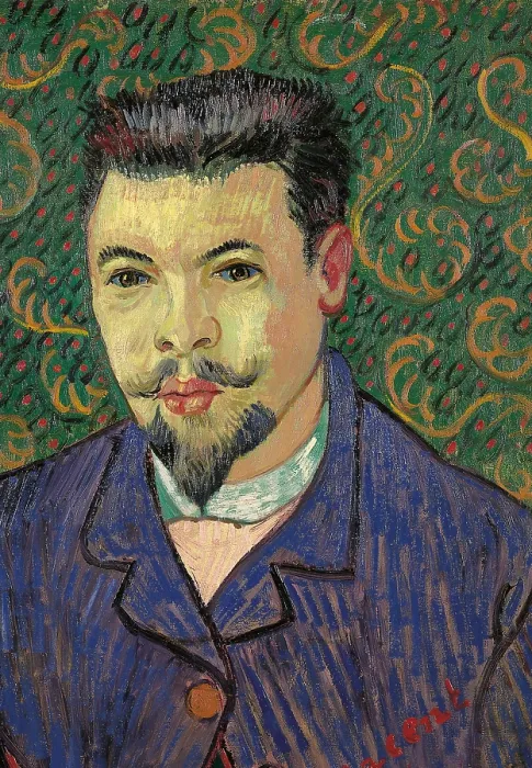 Framed Print : Portrait of Doctor Felix Rey, by Vincent Van Gogh, 1889 - 1889, 19th Century, oil on canvas, cm 64 x 53 - Russia, Moscow, Pushkin Museum. Detail