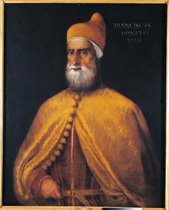 Framed Print : Portrait of Doge Francesco Don, by copy from Tiziano Vecellio know as Titian, 16th Century, oil on canvas, cm 110 x 98 - Italy, Lombardy, Milan, Brera art gallery Framed Print : Portrait of Doge Francesco Don, by copy from Tiziano Vecellio know as Titian, 16th Century, oil on canvas, cm 110 x 98 - Italy, Lombardy, Milan, Brera art gallery