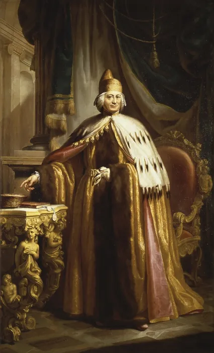 Framed Print : Portrait of Doge Paolo Venier, by Ludovico Gallina, 18th century, oil on canvas. - Italy, Veneto, Padua, Civic Museums. Whole artwork view