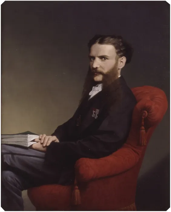 Framed Print : Portrait of Domenico Cariolato, by Giovanni Busato, 1879 - 1880, 19th Century, canvas - Italy, Veneto, Vicenza, Museum of the Risorgimento and the Resistance. Whole artwork view