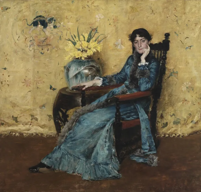 Framed Print : Portrait of Dora Wheeler, 1882-83, by William Merritt Chase, American impressionist painting, oil on canvas