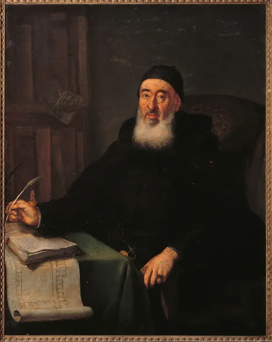 Framed Print : Portrait of Francesco Antonio Correr in Capuchin Clothes, by Bartolomeo Nazzari, 18th Century, - Italy, Veneto, Venice, San Lazzaro agli Armeni Convent. All