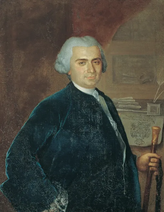 Framed Print : Portrait of Francesco Maria Fassio (Ritratto di Francesco Maria Fassio), by Genoese artist, 1750, 18th Century, oil on canvas - Italy, Lombardy, Milan, Castello Sforzesco