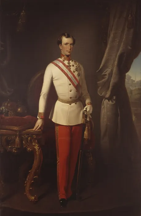 Framed Print : Portrait of Franz Joseph I of Austria, by Attributed to Francesco Hayez or Francesco Hayez School, 19th Century, oil on canvas