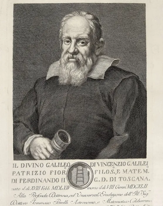 Framed Print : Portrait of Galileo. Engraving. SPAIN. Madrid. National Library. AISA / Everett Collection**US SALES ONLY**