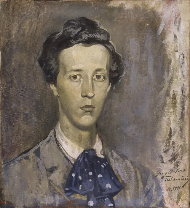 Framed Print : Portrait of Giovanni Talamini, by Guglielmo Talamini, 1911, 20th Century, oil on canvas - Private collection. Whole artwork view