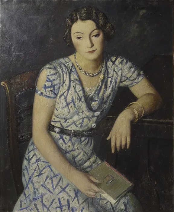 Framed Print : Portrait of a Girl, by Pietro Marussig, 1930, 20th Century, oil on canvas - Italy, Friuli Venezia Giulia, Trieste, Civic Museum Revoltella and Modern Art Gallery