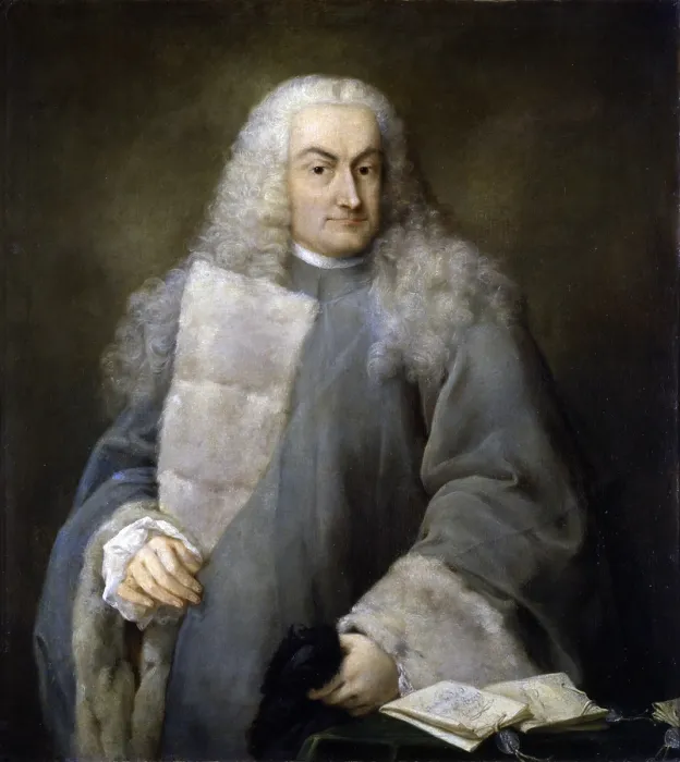 Framed Print : Portrait of Giulio Contarini da Mula, by Alessandro Longhi, 1758 - 1759, 18th Century, oil on canvas, 102, 5 x 91 cm - Italy, Veneto, Rovigo, Concordi Academy Collection