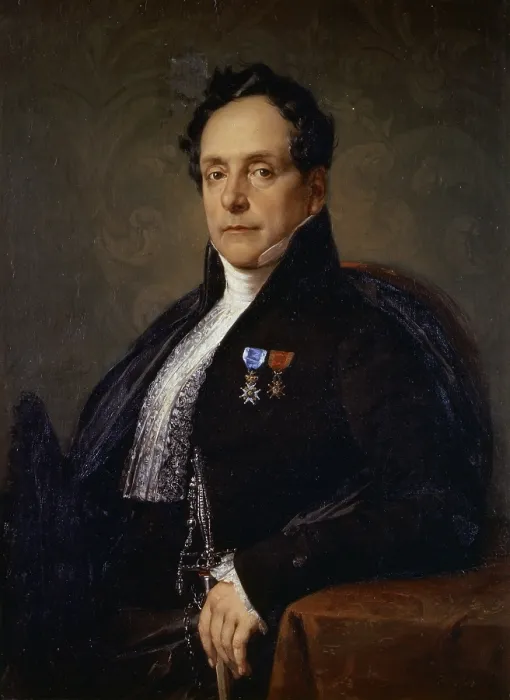 Framed Print : Portrait of Giuseppe Girometti (Ritratto di Giuseppe Girometti), by Francesco Podesti, 1831-1832, 19th Century, oil on canvas, 98, 5 x 70 cm - Italy, Lazio, Rome