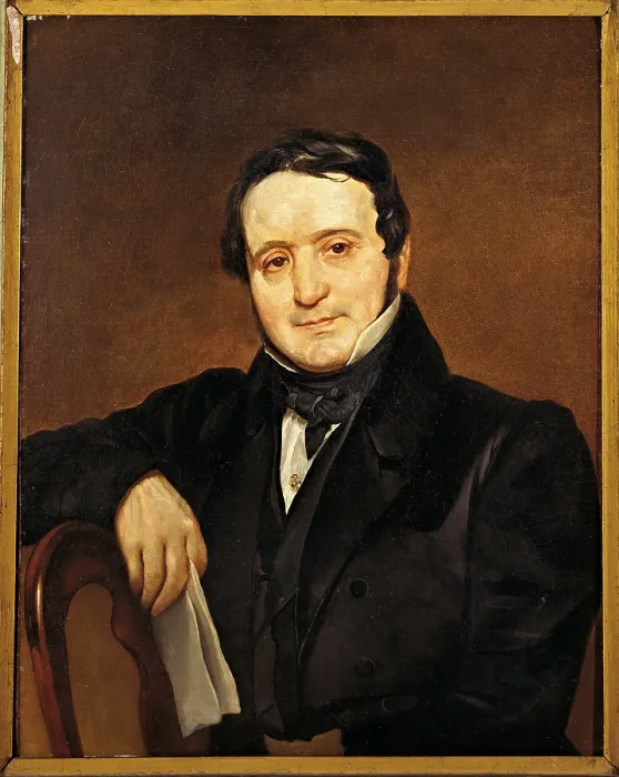 Framed Print : Portrait of Ignazio Fumagalli, by Karl Pavlovic Brjullov or Brullov, 19th Century, oil on canvas - Italy, Lombardy, Milan, Brera Collection. Whole artwork view