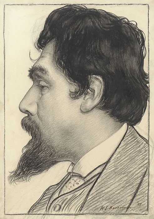 Framed Print : Portrait of Jan Toorop, by Hendrik Johannes Haverman, 1899, Dutch drawing, chalk on paper Framed Print : Portrait of Jan Toorop, by Hendrik Johannes Haverman, 1899, Dutch drawing, chalk on paper
