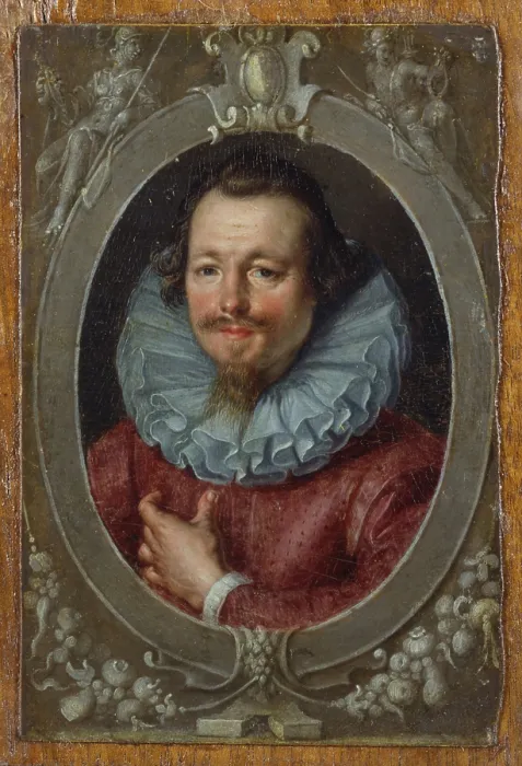Framed Print : Portrait of Johan de Witt, by Wtewael Joachim Antonisz, 1590 - 1610, 16th - 17th Century, oil on board, 19, 5 x 14 cm - Italy, Lombardy, Milan, Castello Sforzesco